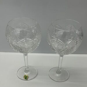WATERFORD Crystal Millennium Happiness Balloon Goblets - Pair